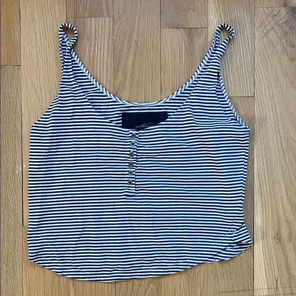Striped Navy and White Women's Tank Top